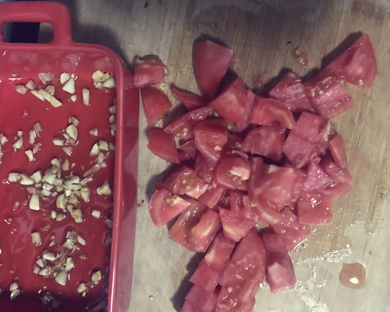 西红柿烤鸡胸肉豆腐金针菇的做法 步骤3