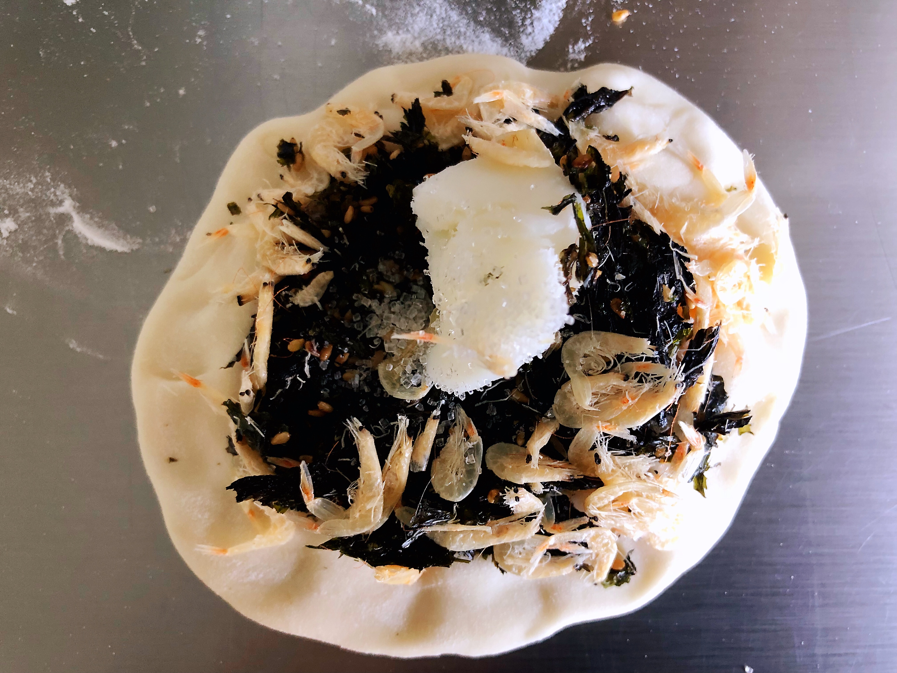 好吃不腻 海苔虾皮麦饼的做法 步骤7