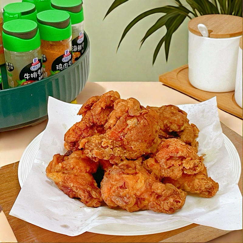 黑胡椒蒜香风味炸鸡翅跟