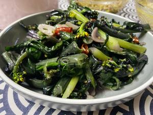 炝炒紫菜苔（传说中的红菜苔）的做法 步骤9