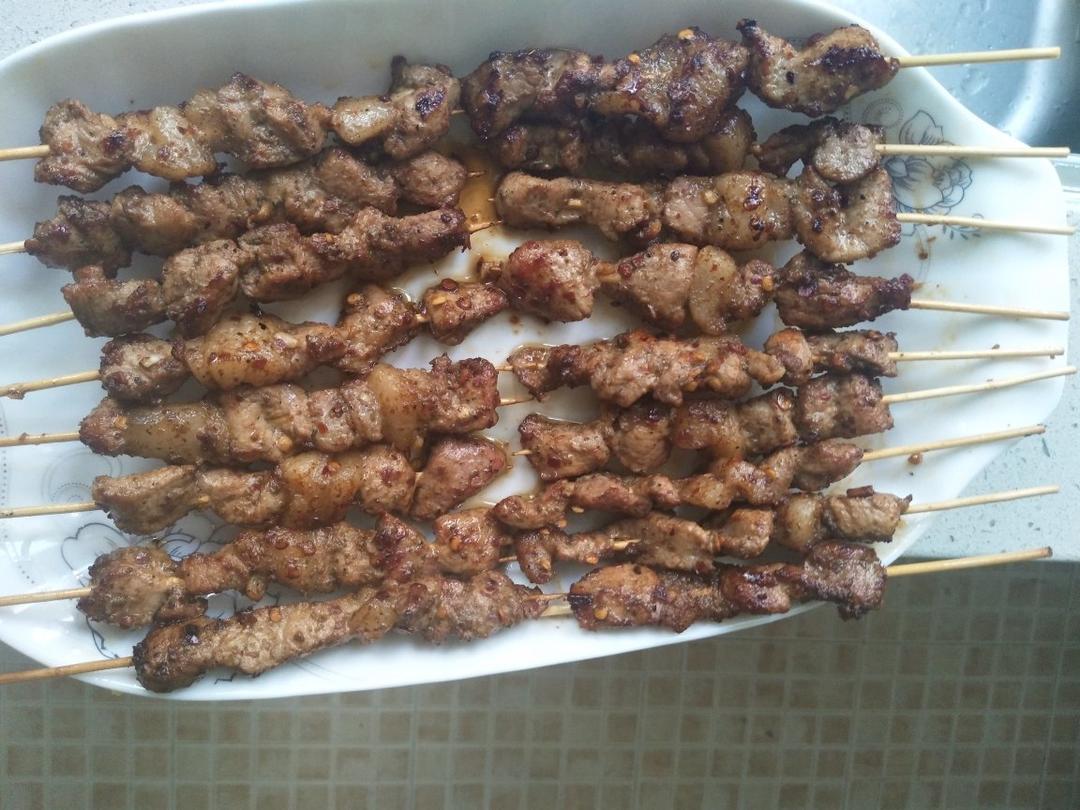 微波炉速成羊肉串