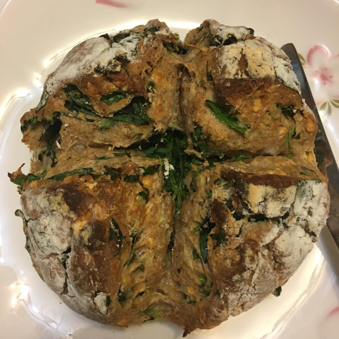 菠菜南瓜奶酪丹波面包丨健康·烘焙