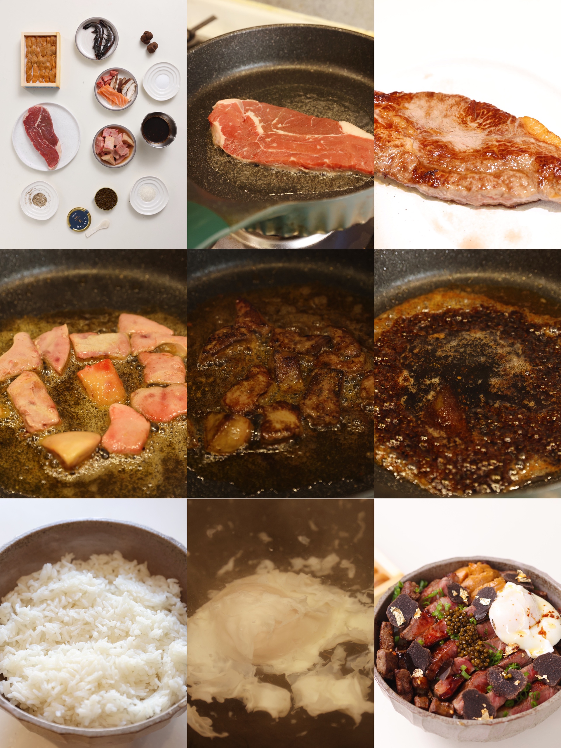黑松露鹅肝牛肉饭+海鲜茶碗蒸的做法 步骤3