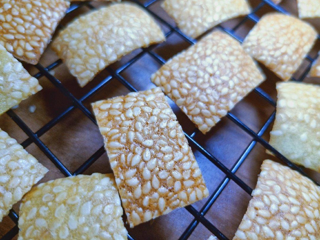 芝麻薄脆饼干，一步操作，超级简单