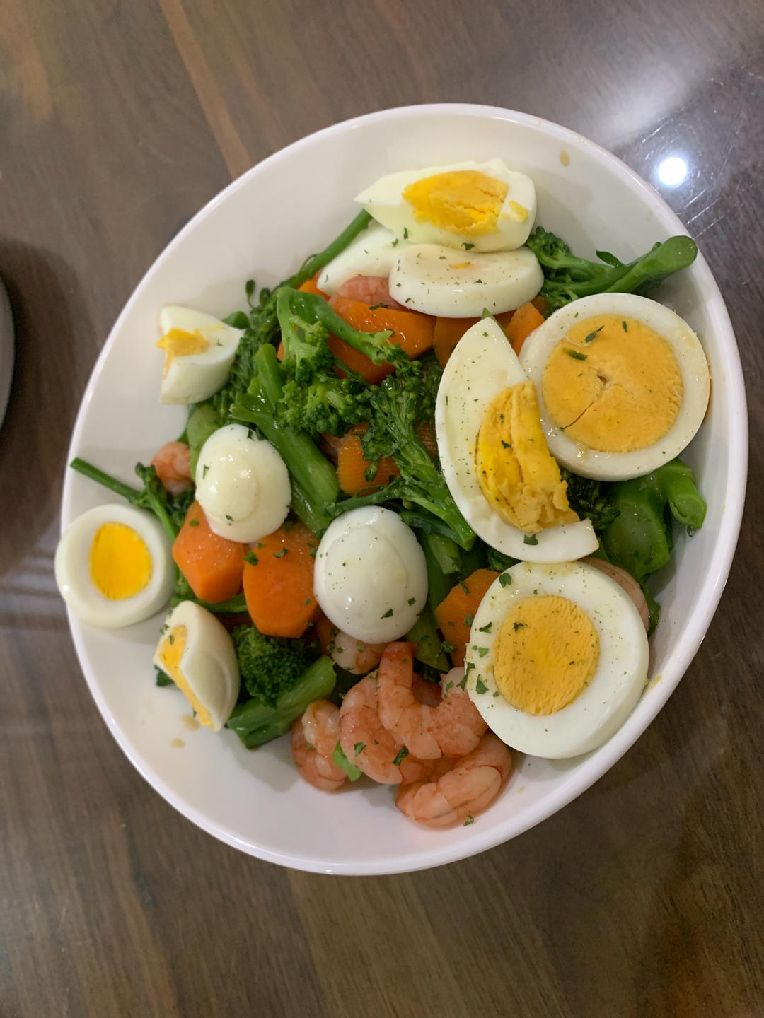 减脂餐--虾仁鸡蛋西蓝花