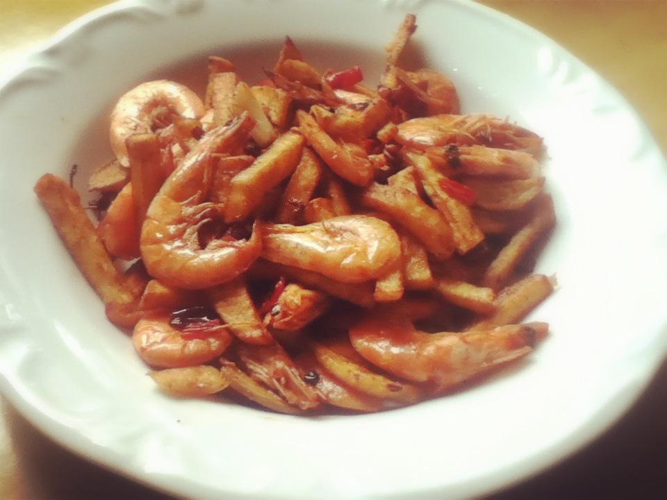 红薯香辣虾的做法
