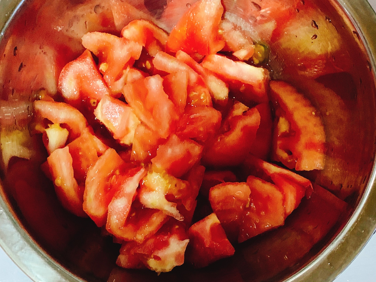 酸爽开胃❗️超级好吃的番茄火腿鸡蛋盖浇面的做法 步骤2