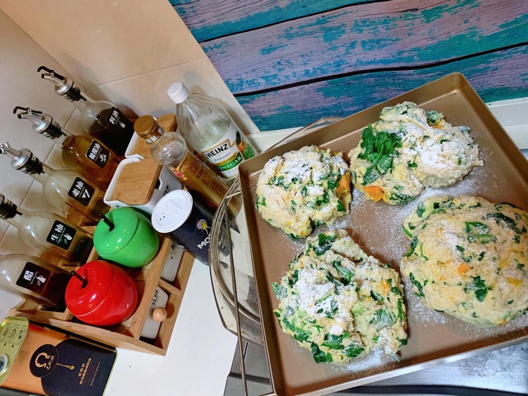 菠菜南瓜奶酪丹波面包丨健康·烘焙