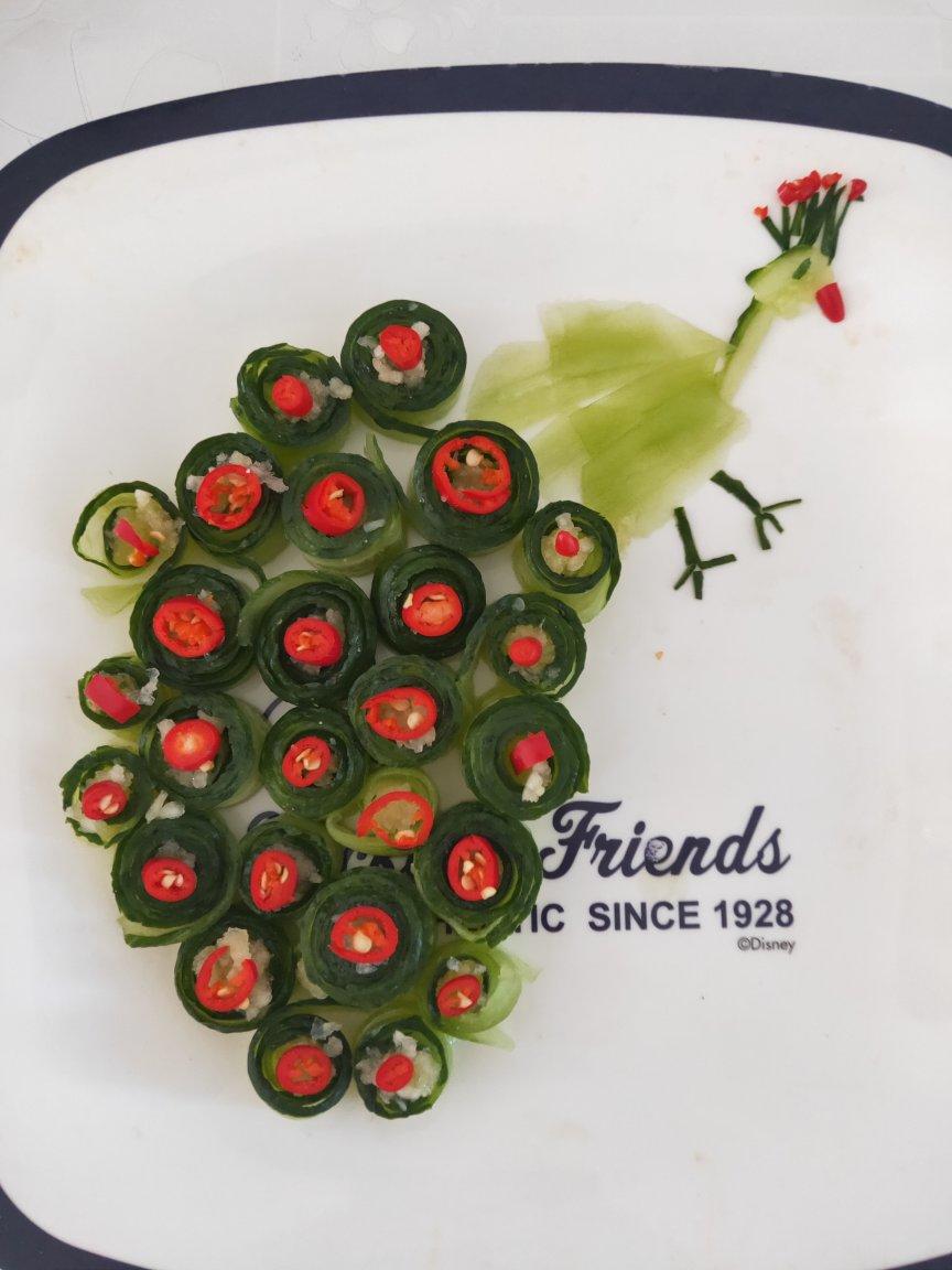 #创意菜#孔雀黄瓜卷