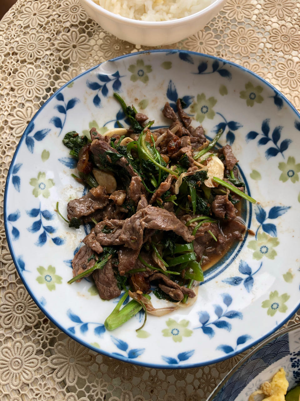 香菜爆炒羊肉片