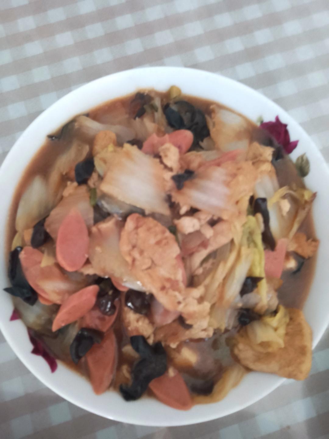 ✨无敌下饭❗️好吃到哭的白菜火腿豆腐煲