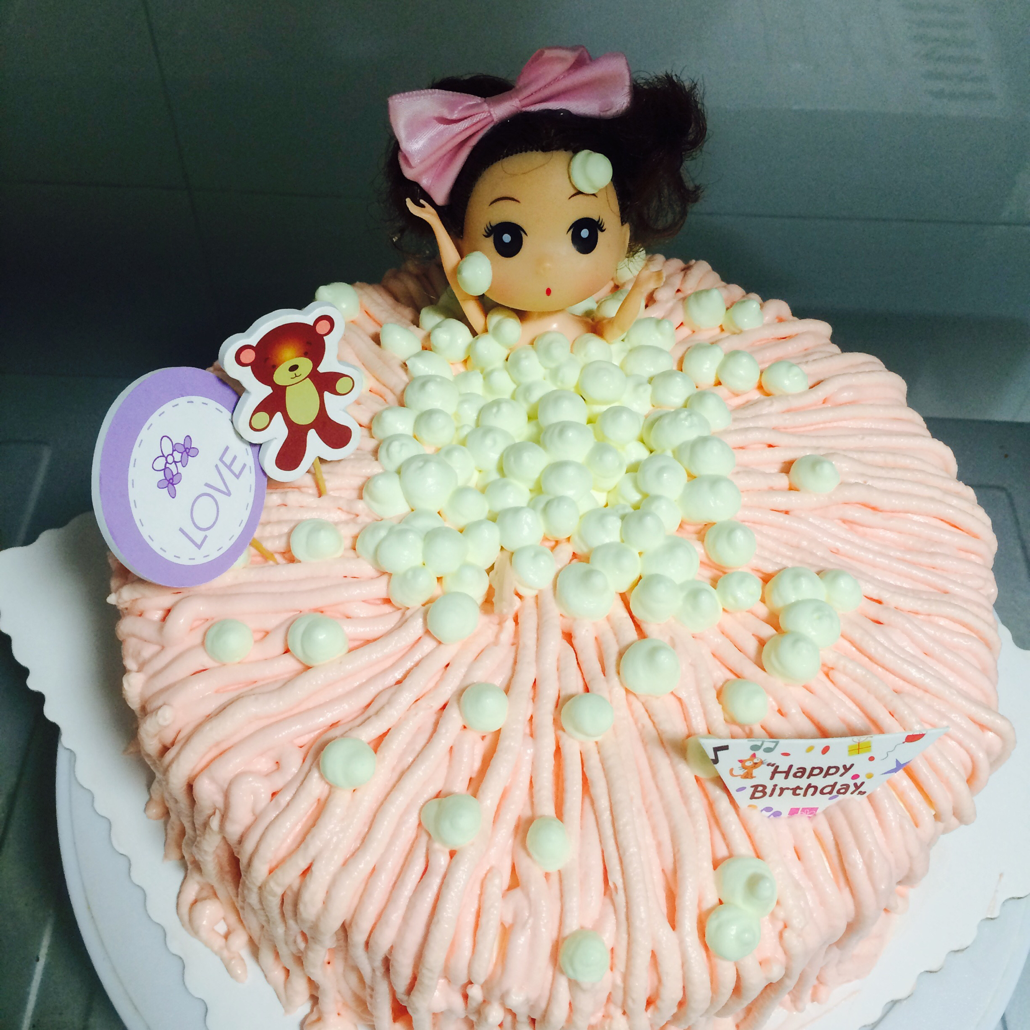 详细步骤制作泡泡浴娃娃蛋糕