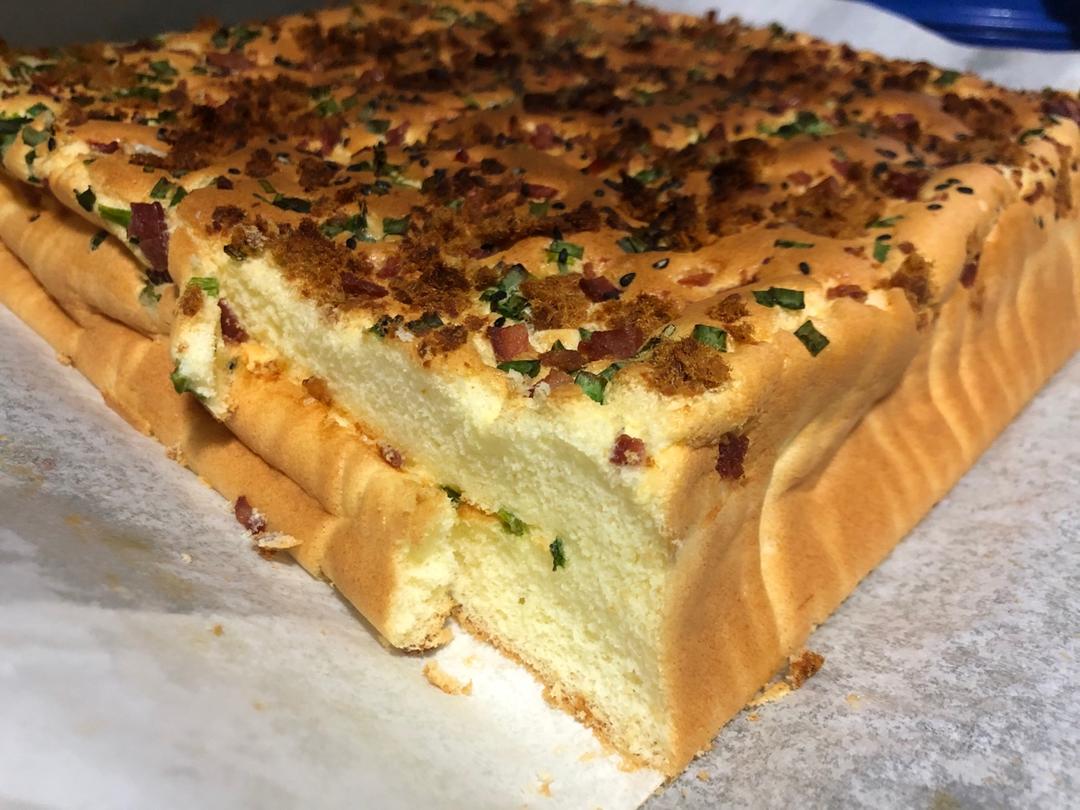 香葱肉松火腿蛋糕（不用水浴也可以超级嫩！）