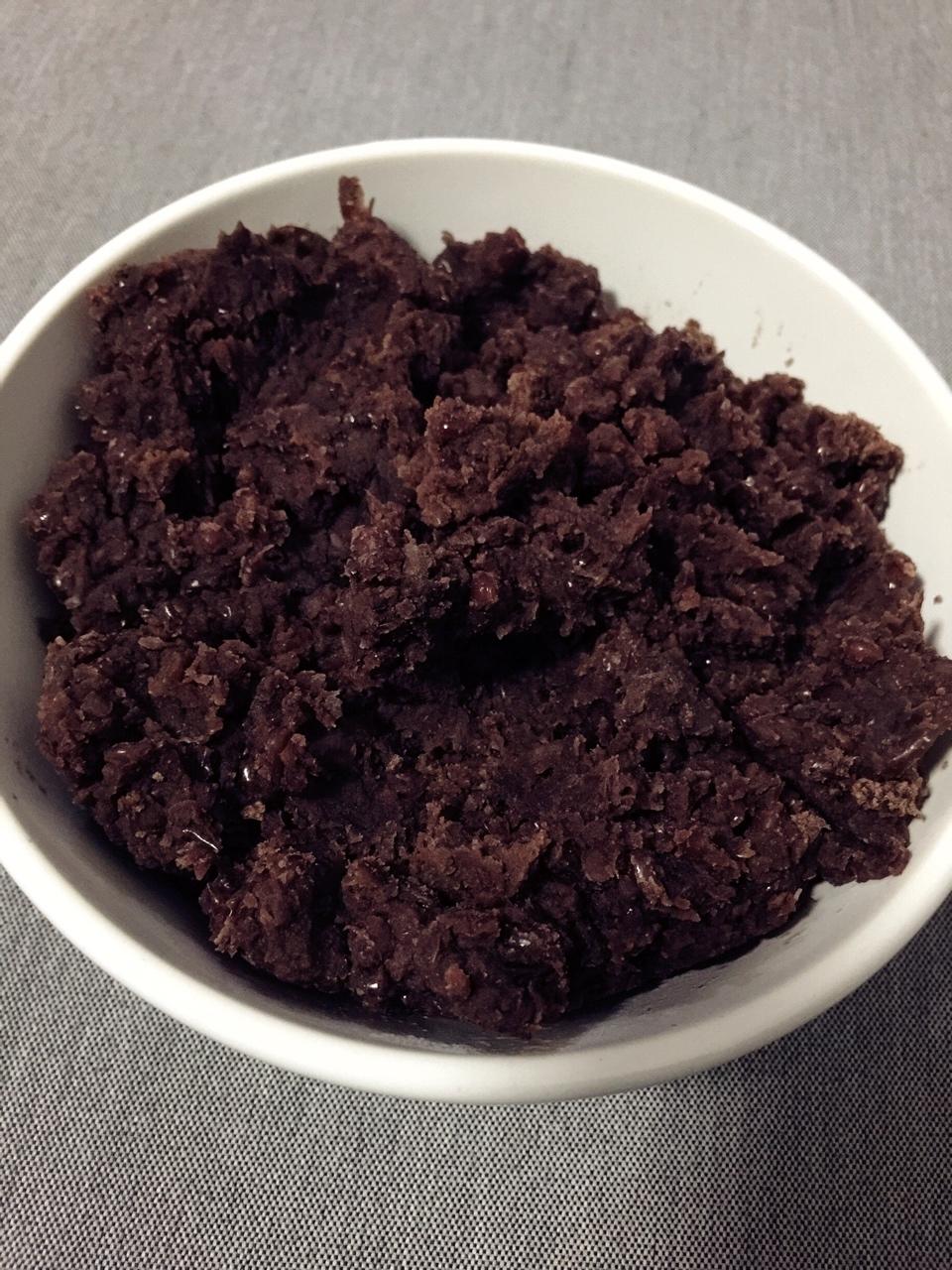 可爱的雪花牛做的快手红豆馅