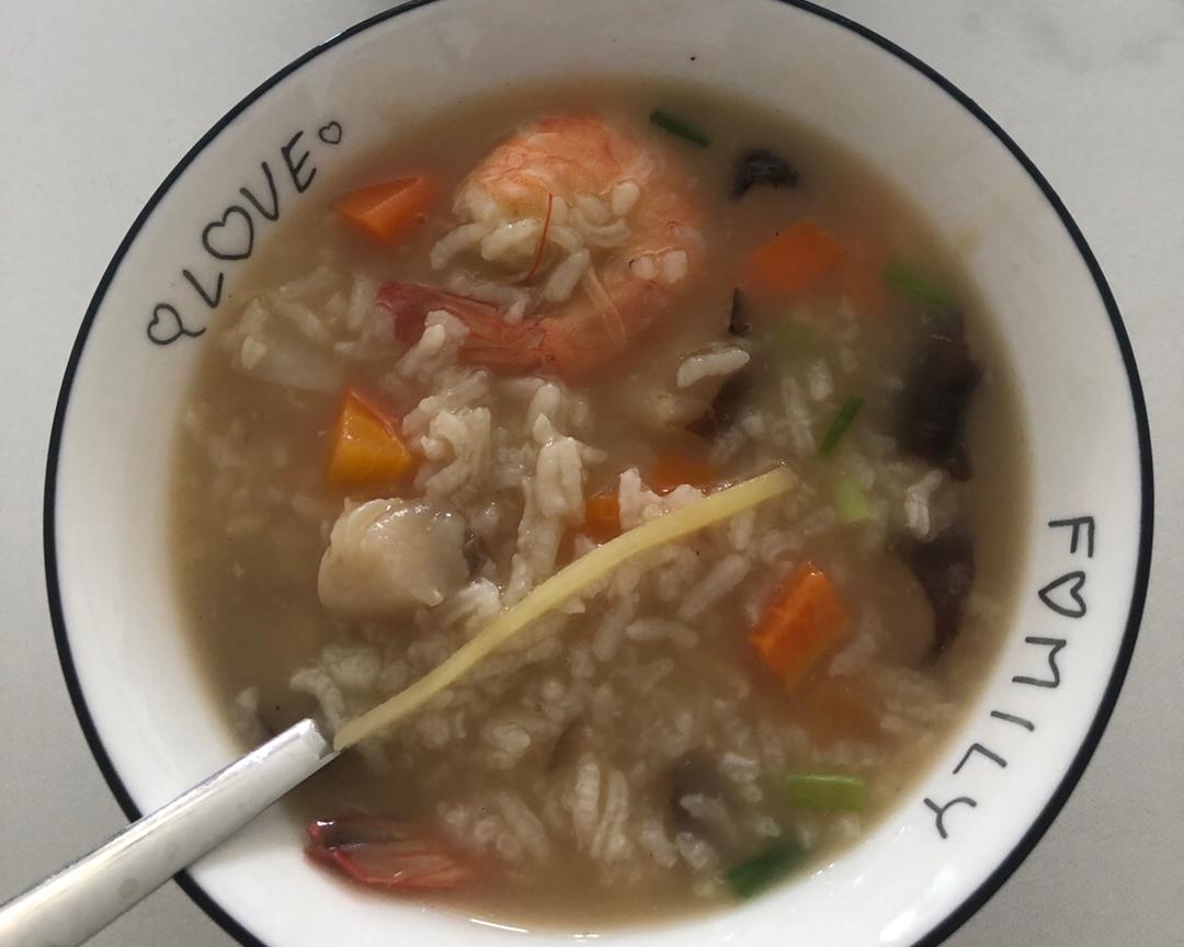 鲜虾干贝粥