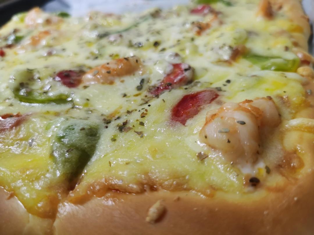 鲜虾🍤培根披萨🍕“内附敲好吃的饼皮做法”
