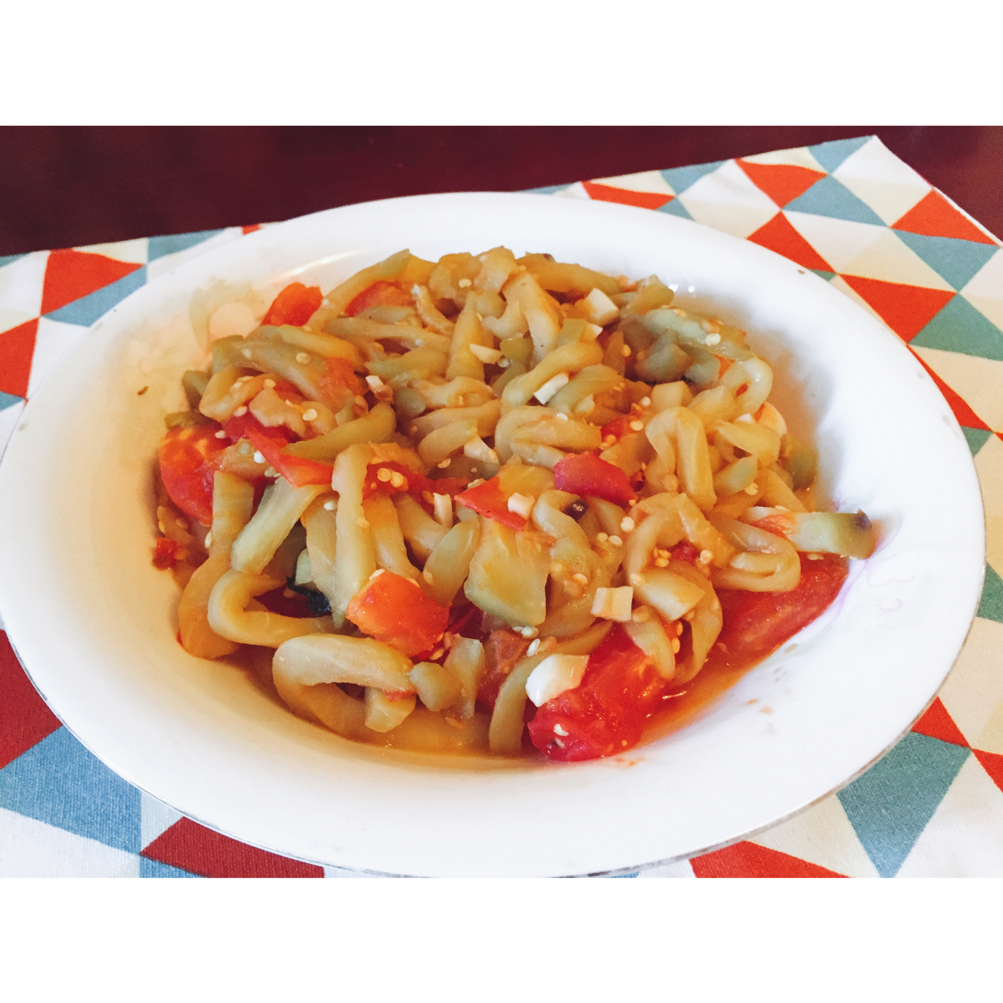 糖分至上做的西红柿炒茄丝