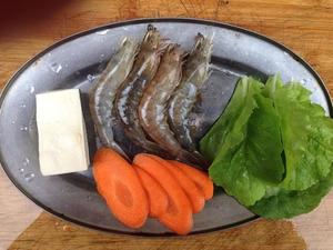 虾肉豆腐青菜粥的做法 步骤1