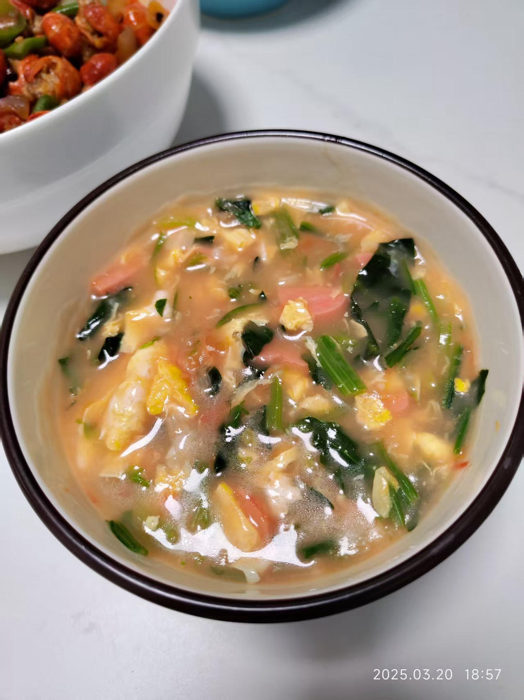番茄菠菜鸡蛋汤