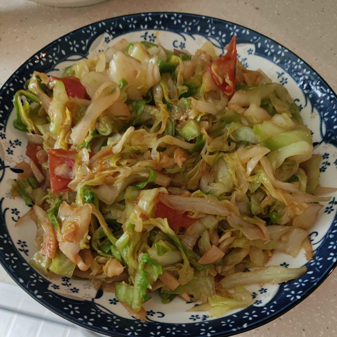西红柿炒包菜