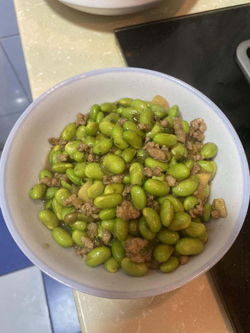 毛豆米炒肉末