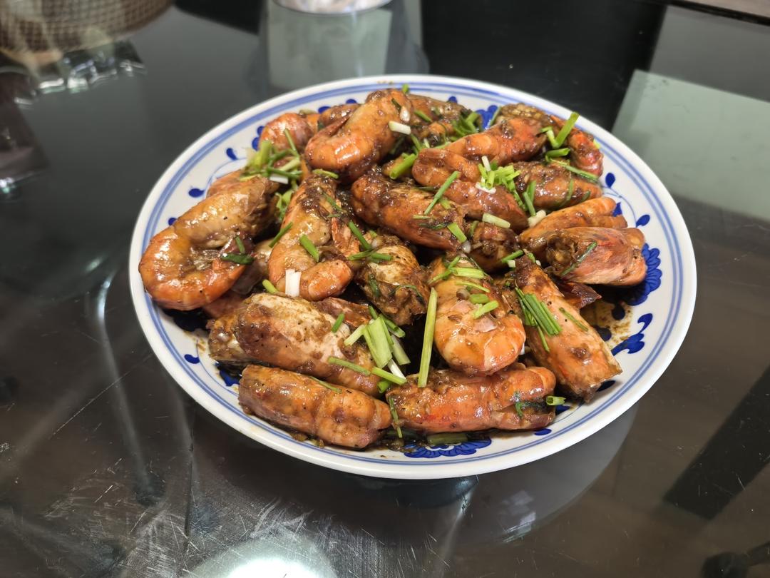 芥末蒜蓉罗氏虾（简易版）