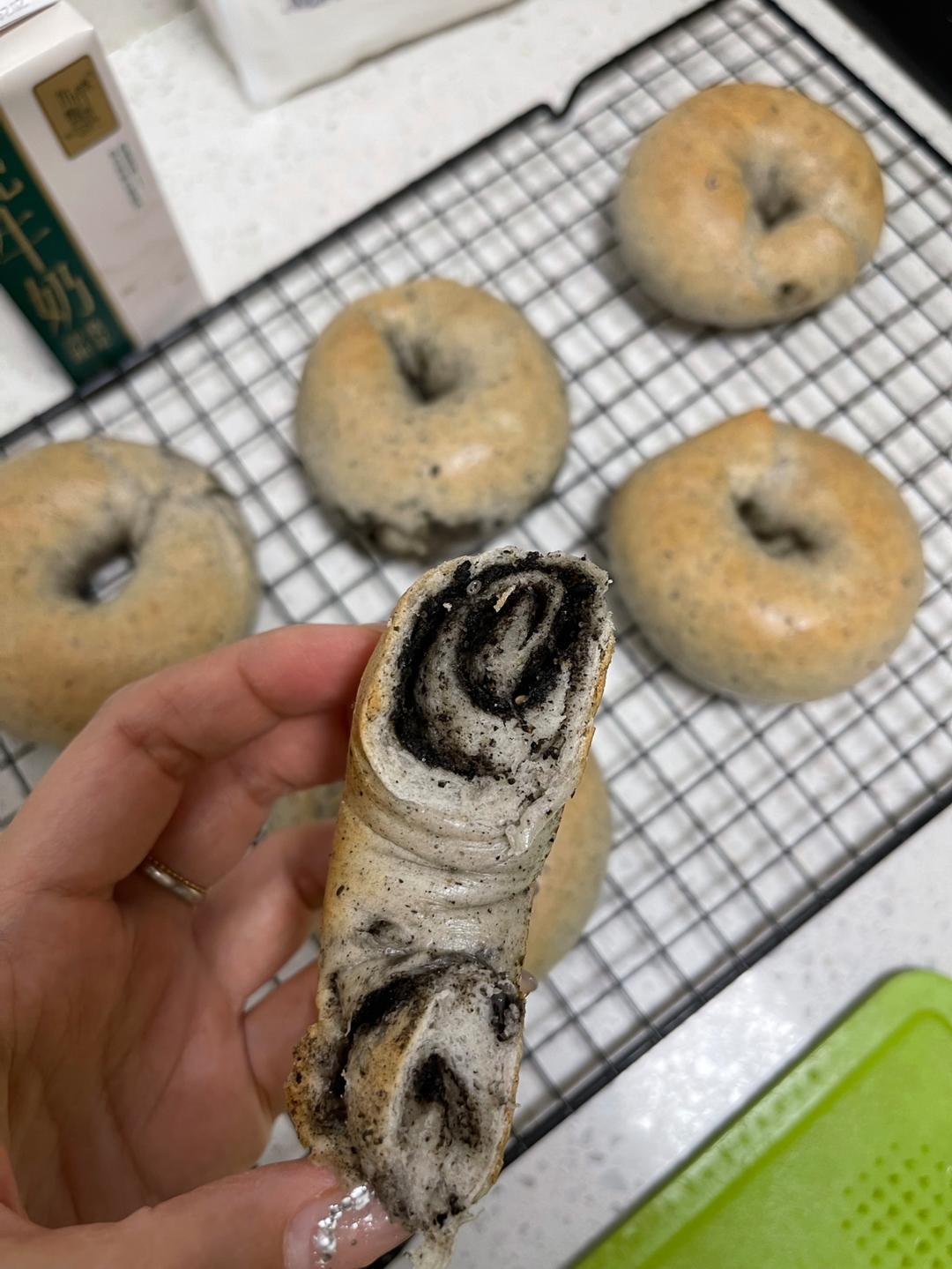 无油健康黑芝麻贝果🥯