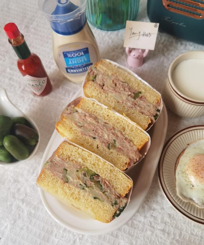 🔥快手❗️低卡早餐‼️金枪鱼土豆三明治的做法