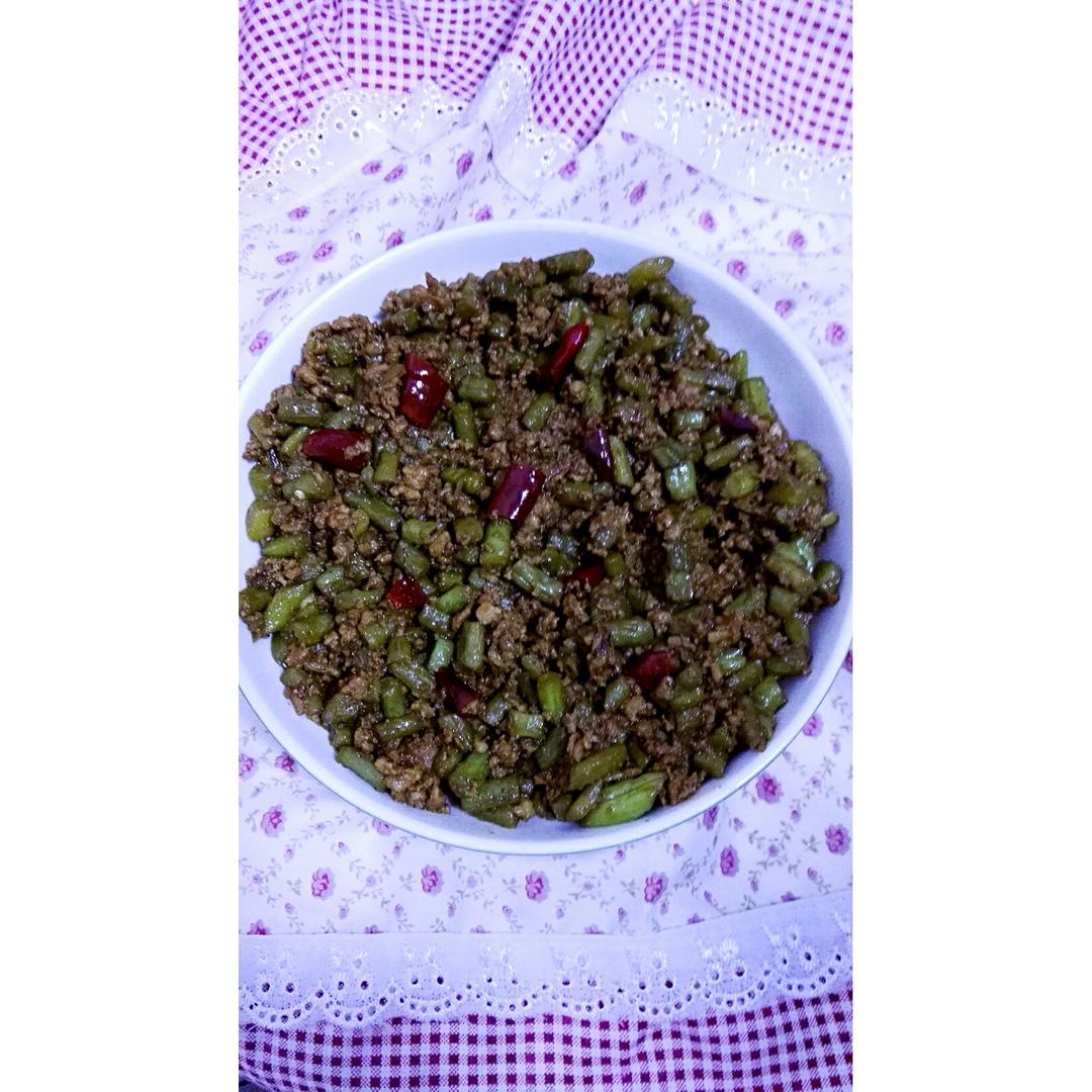 肉沫豆角下饭菜