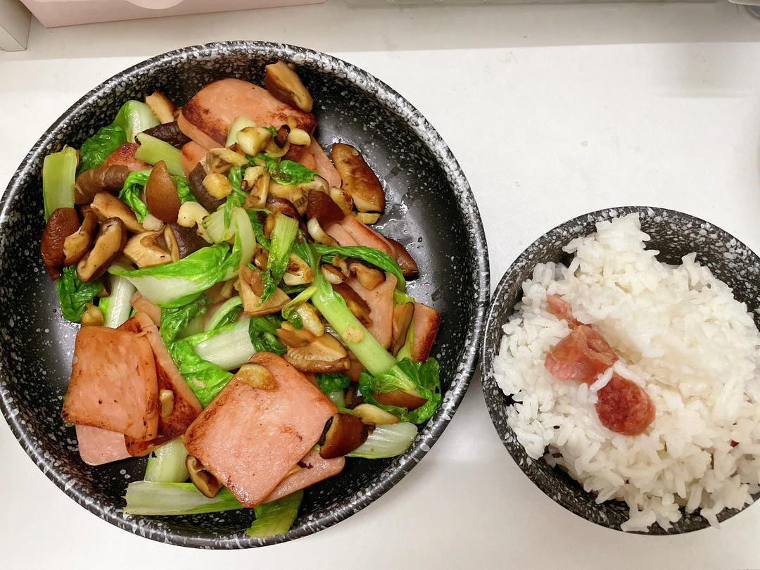 小白菜炒火腿丝