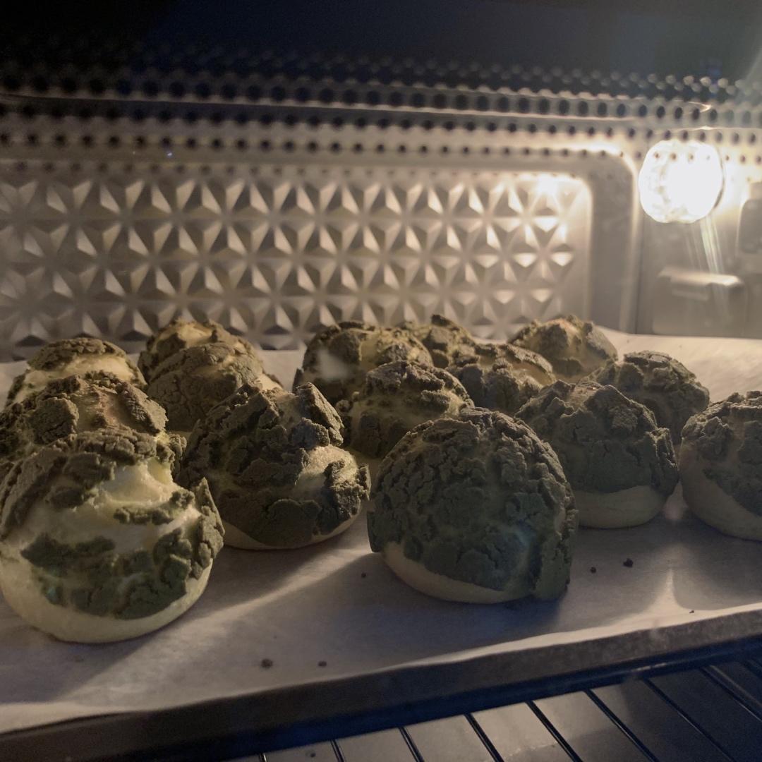 曲奇抹茶酥皮泡芙（抹茶卡士达酱）