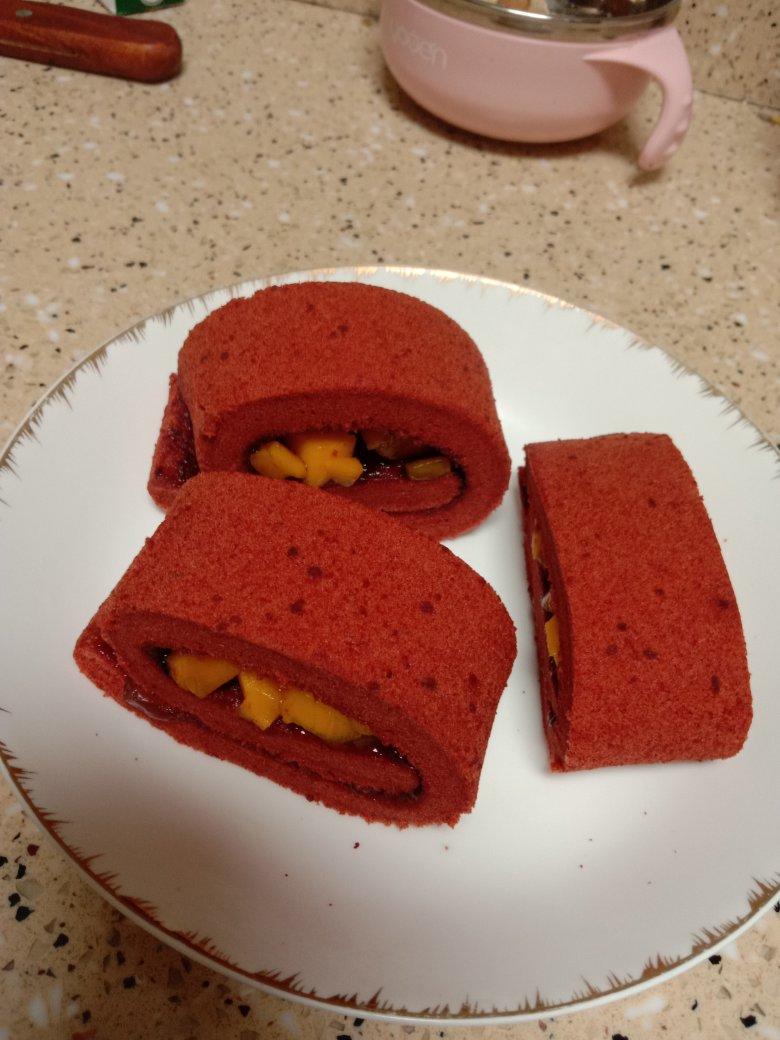 红丝绒蛋糕卷（红曲粉版）