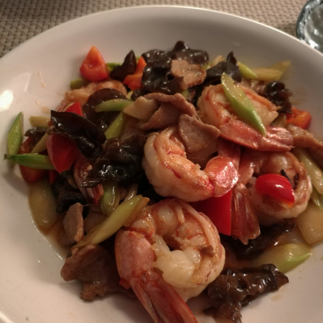清炒芦笋虾仁