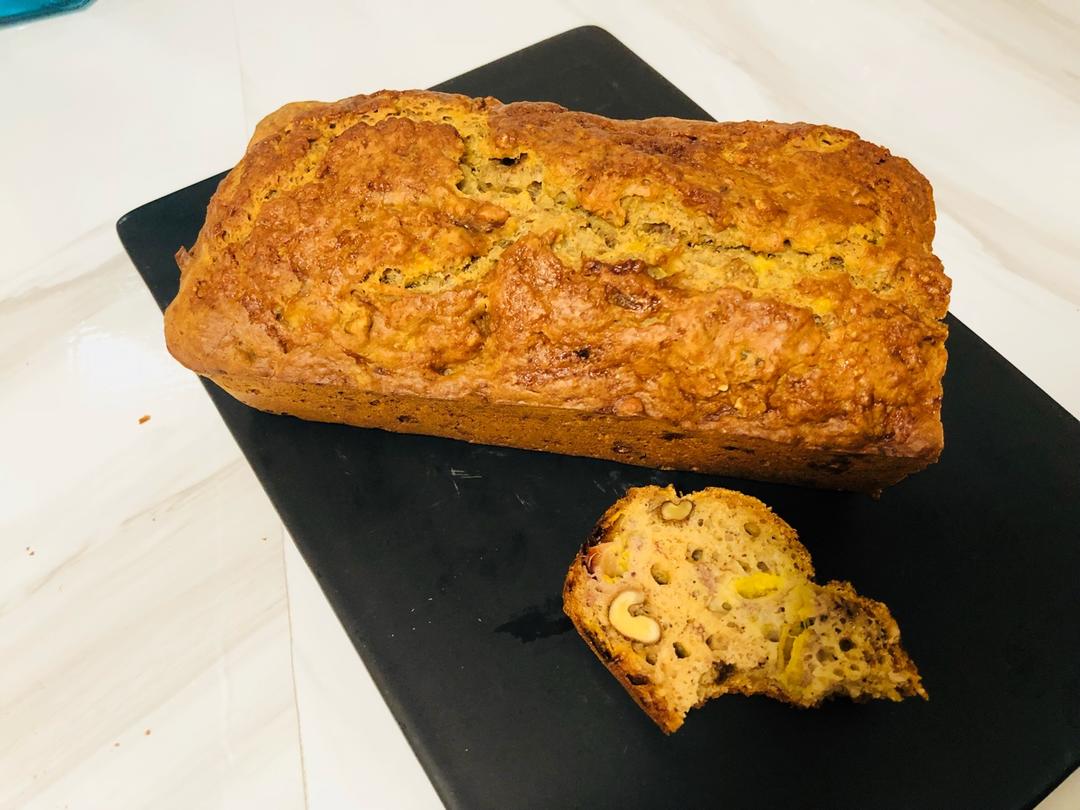 100%全谷物香蕉快手面包丨健康·烘焙