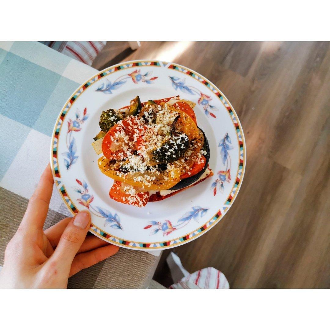 【北鼎烤箱食谱】秋日蔬菜满满开放式三明治