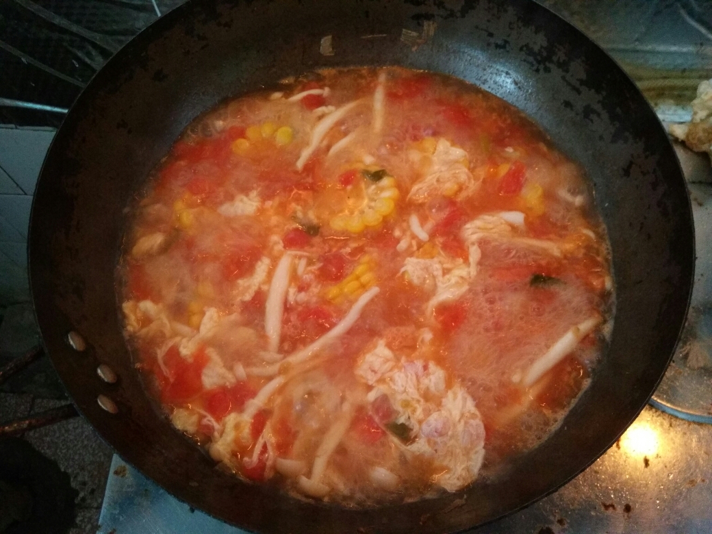 白玉菇番茄鸡蛋养生汤的做法 步骤12