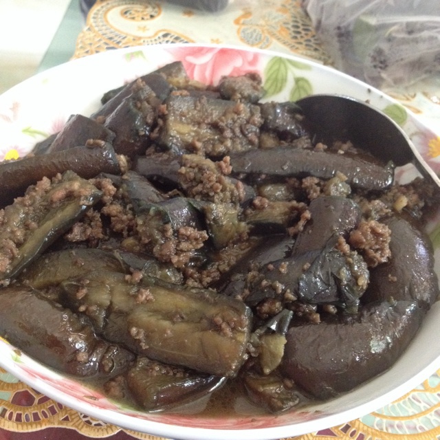 红烧肉末茄子