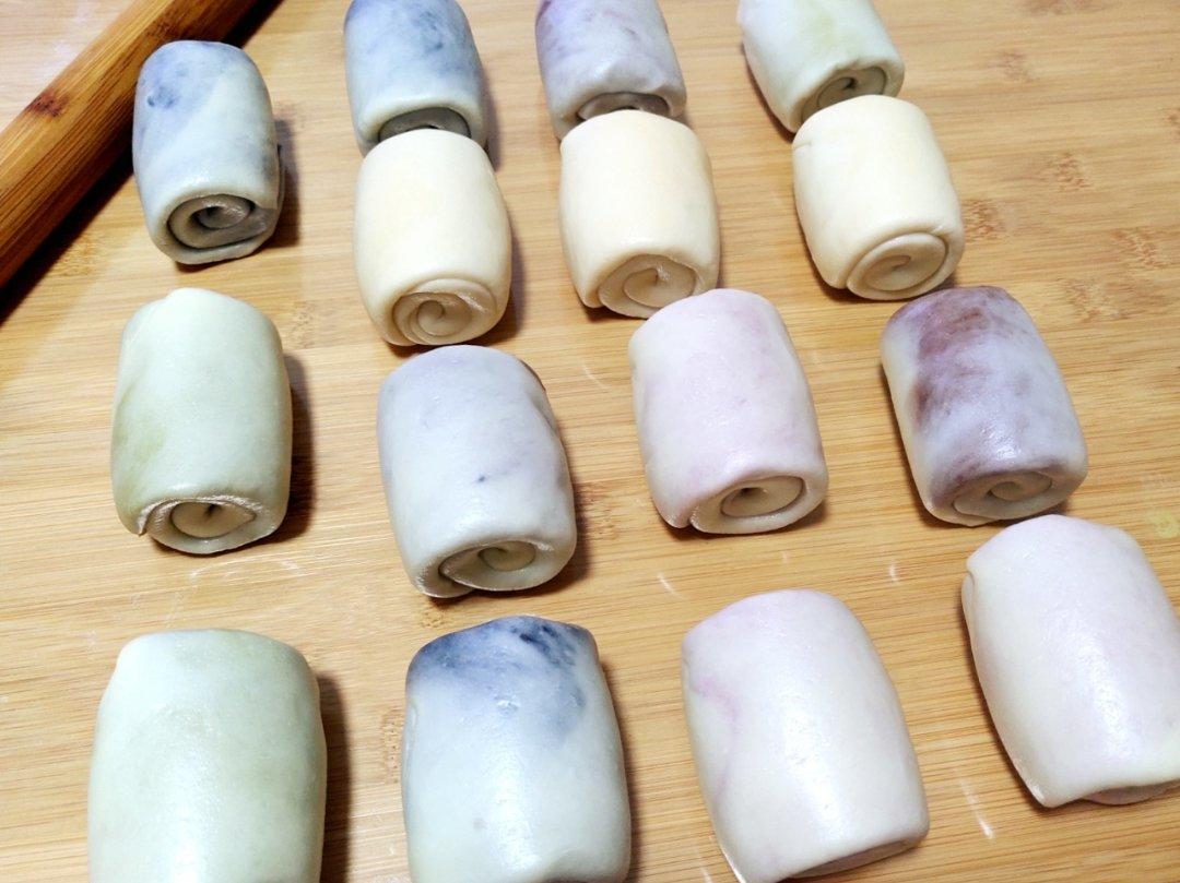 蛋黄酥~紫薯、抹茶、原味~花好月圆，中秋快乐~内附一次做六色蛋黄酥方法~