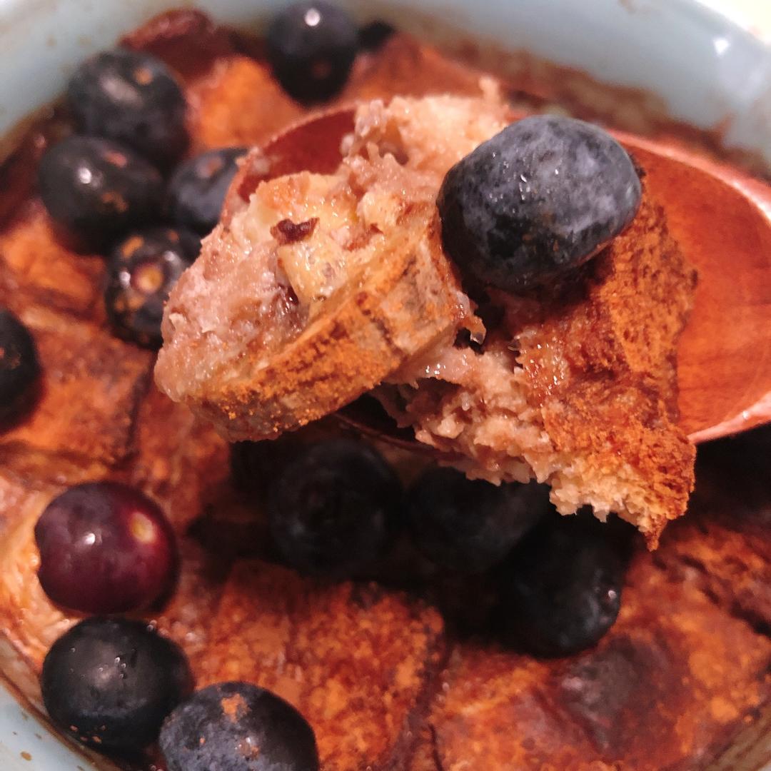 无糖巧克力香蕉焗面包布丁【健康一锅端】