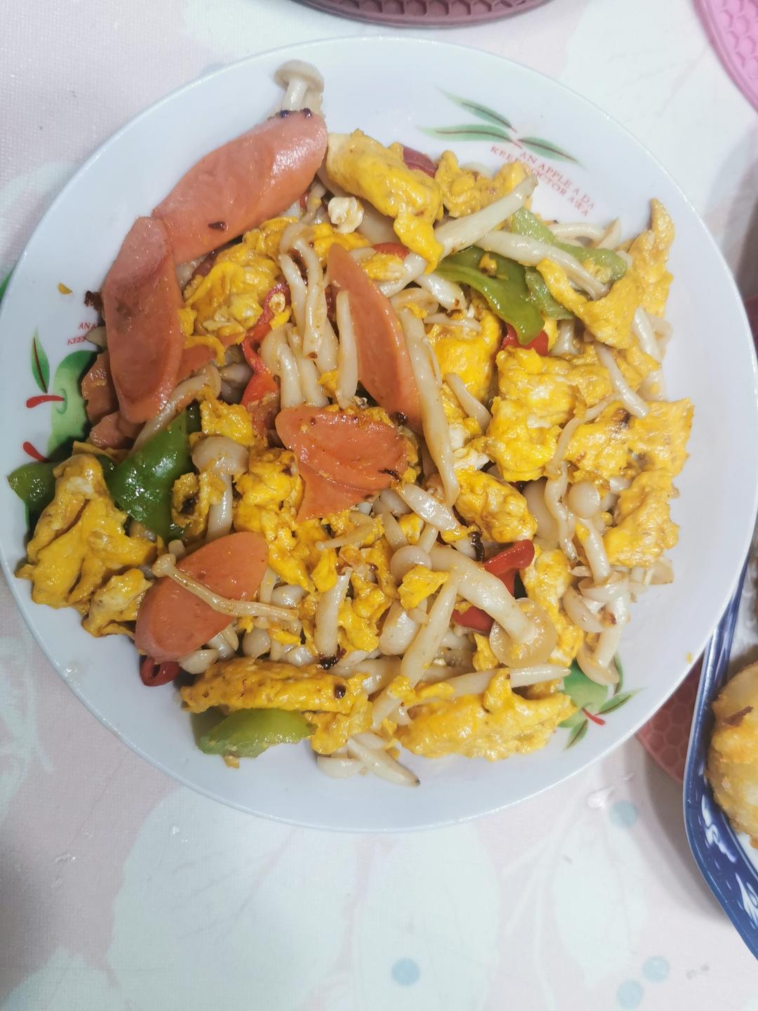 白玉菇炒火腿