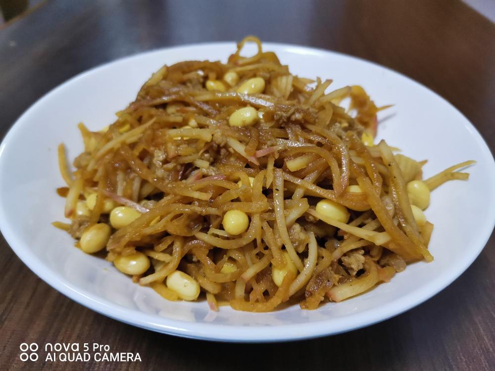 旱萝卜炒黄豆