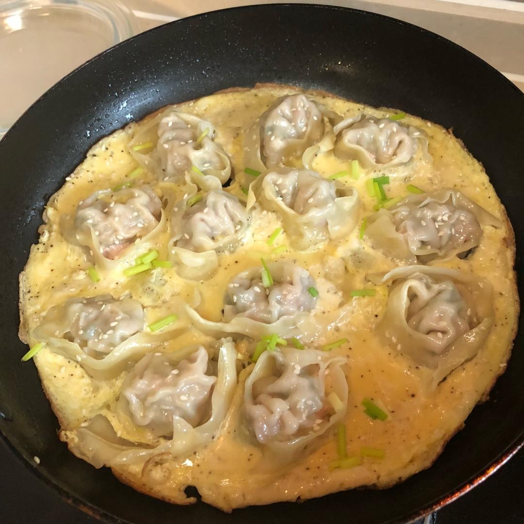 鸡蛋生煎饺子