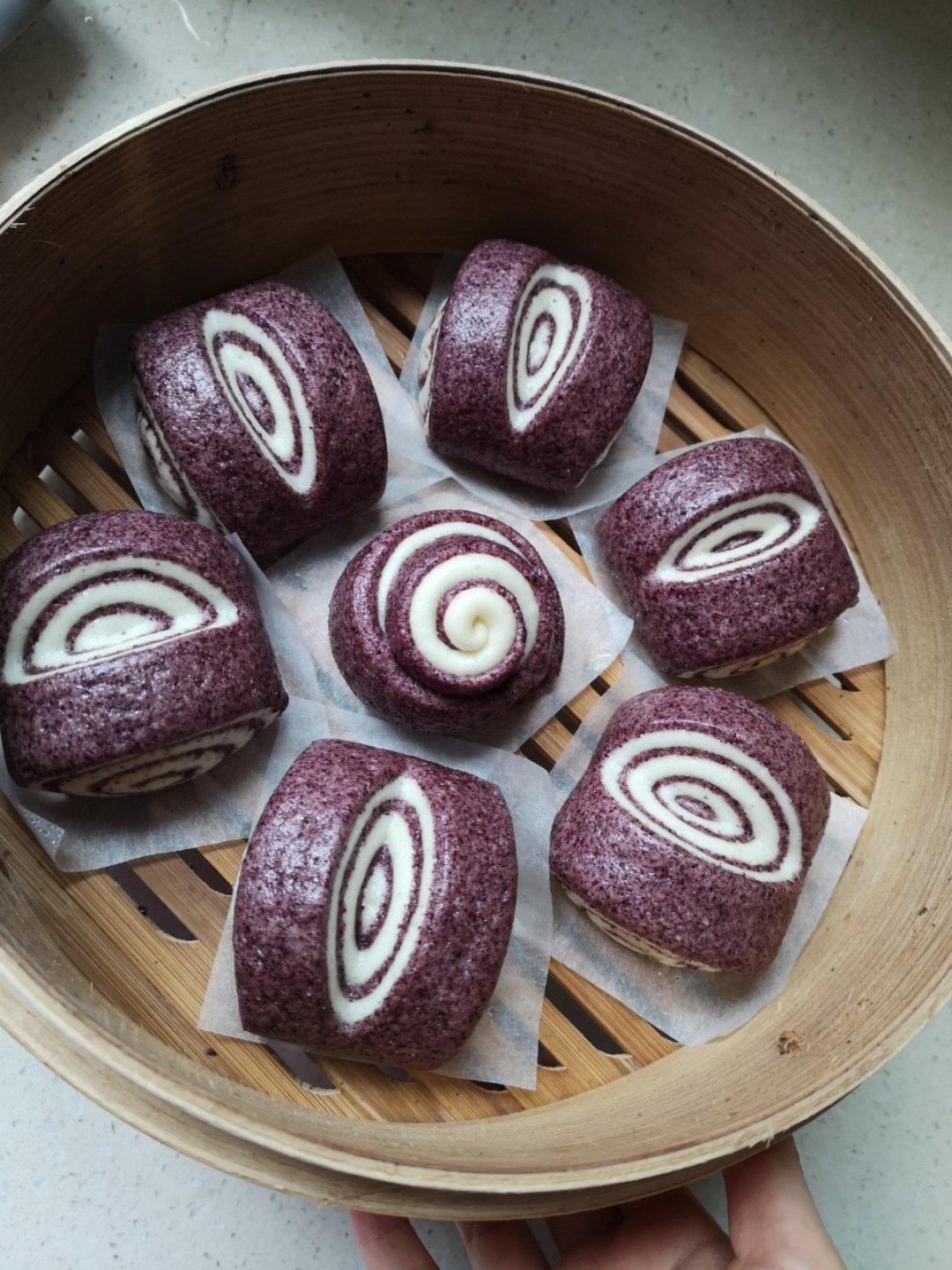 黑米双色馒头花卷（一次发酵）