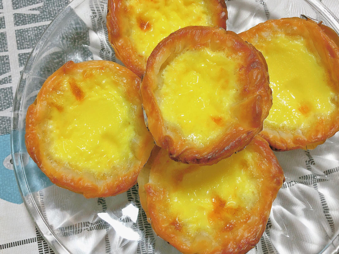 简易蛋挞（手抓饼挞皮）