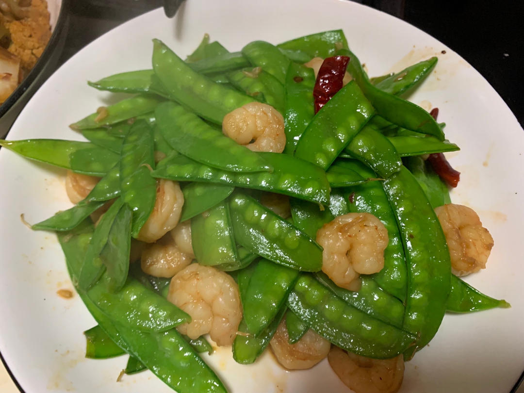 💐荷兰豆炒虾仁💐
