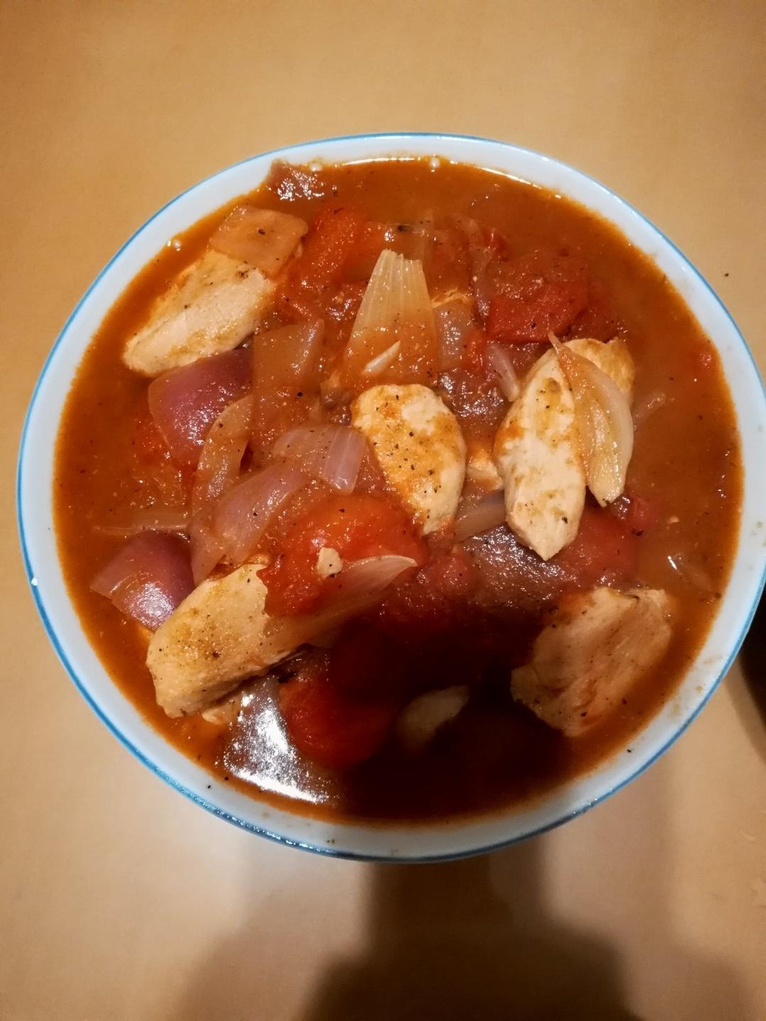 番茄炖鸡胸丨健康·三餐