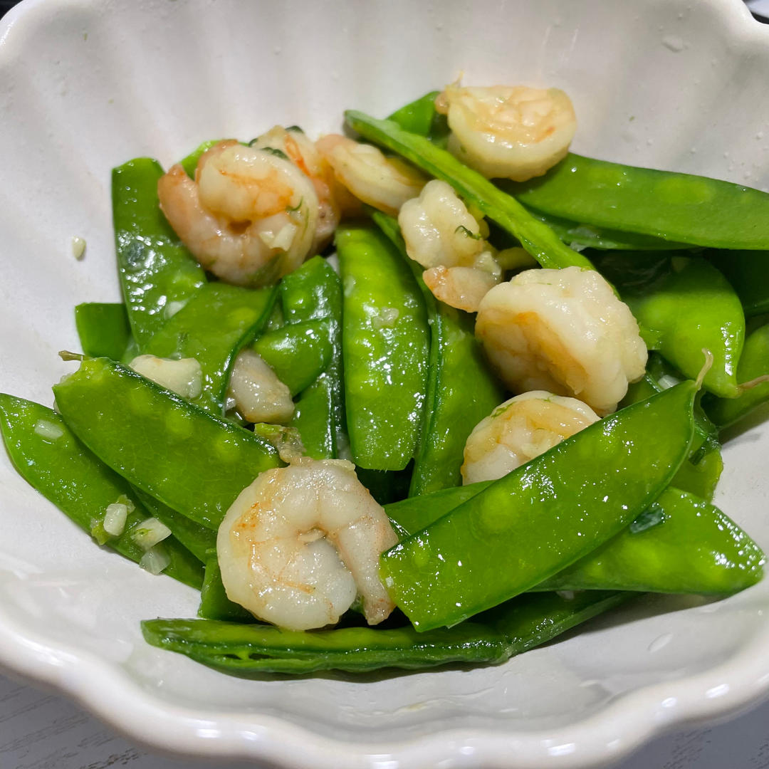核桃荷兰豆炒虾仁