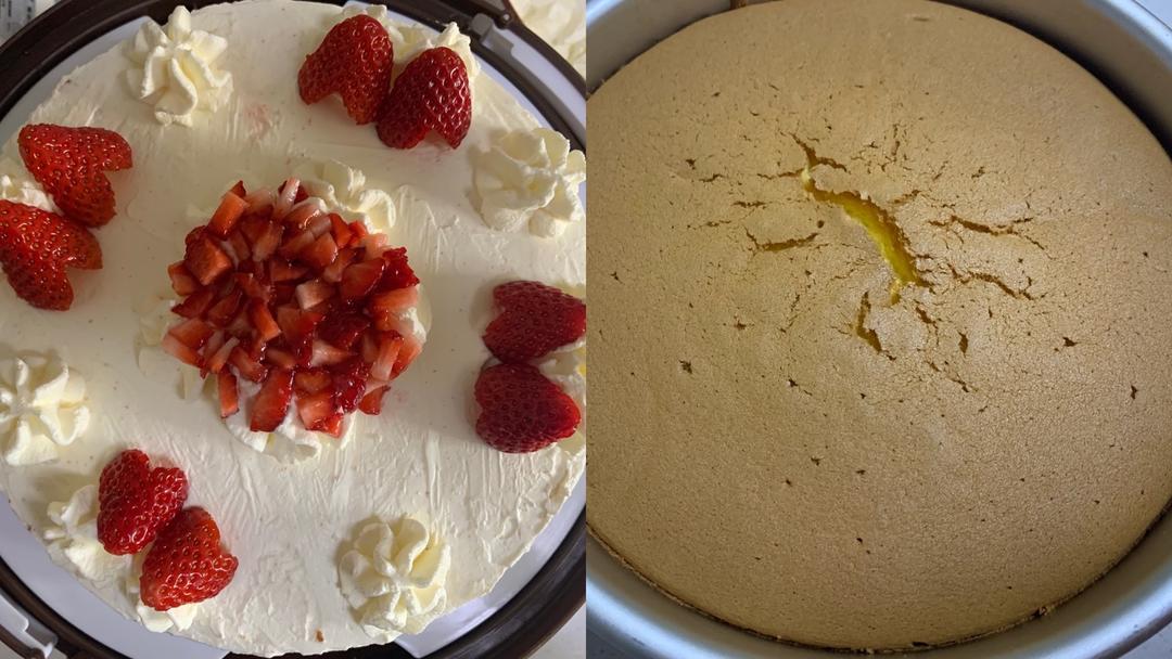 草莓戚风8寸蛋糕