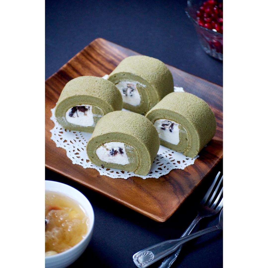 抹茶蜜豆蛋糕卷