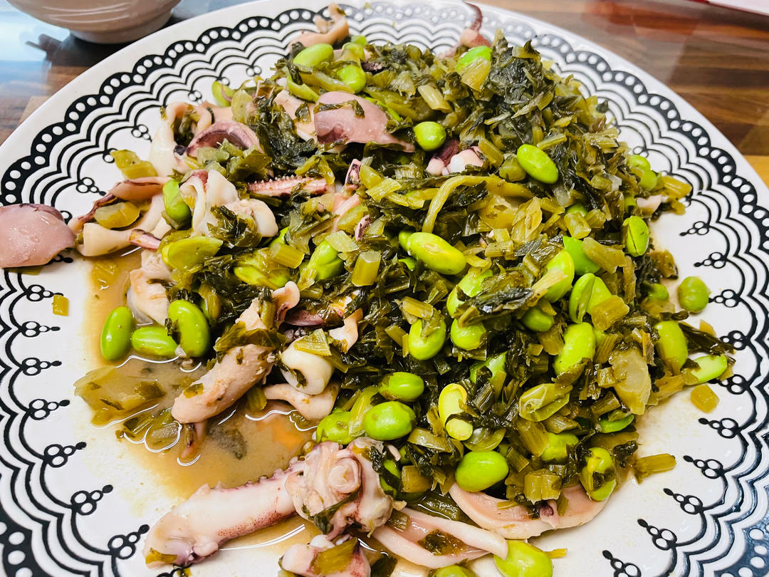 菜叔家常菜：雪菜炒鱿鱼